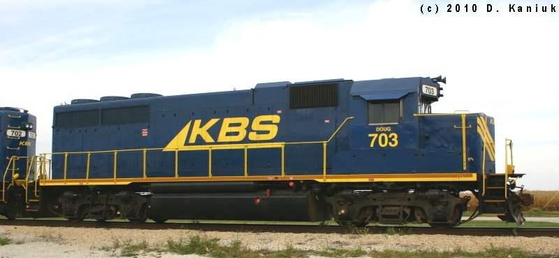 Original Railroad Slide 2004 view Kankakee Beaverville & Southern RS20 308 